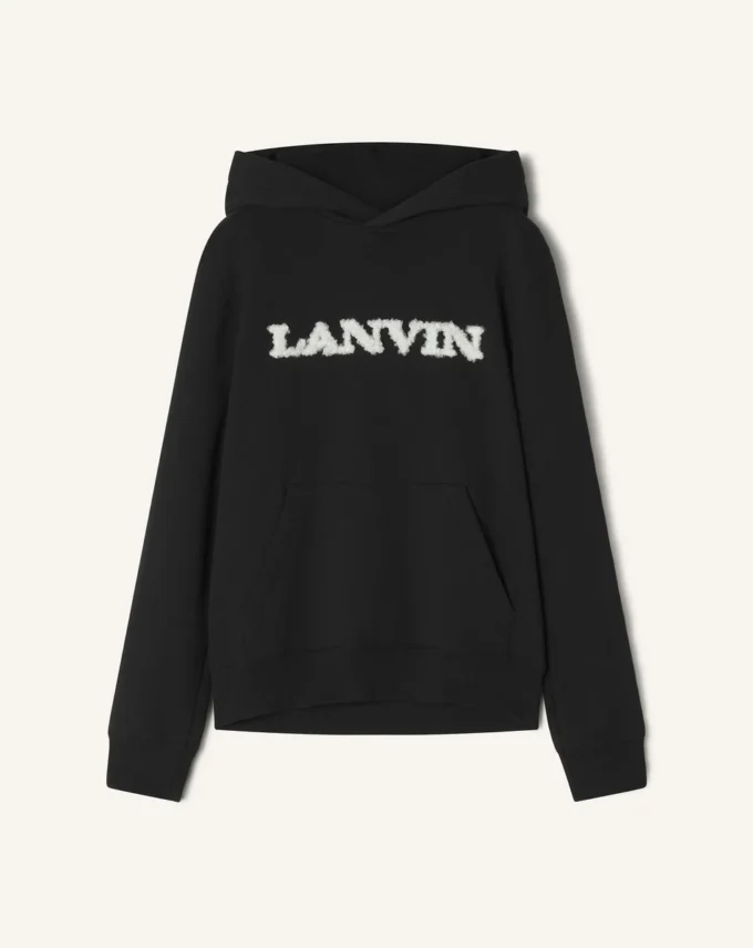Lanvin Hoodie aus Baumwolle und Lammfell Lanvin Hoodie aus Baumwolle und Lammfell