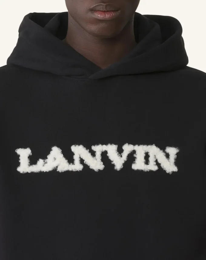 Lanvin Hoodie aus Baumwolle und Lammfell Lanvin Hoodie aus Baumwolle und Lammfell