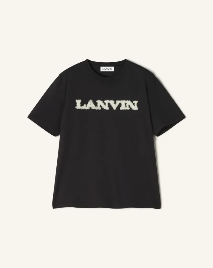 Lanvin T-Shirt aus Baumwolle und Lammfell Lanvin T-Shirt aus Baumwolle und Lammfell
