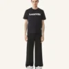 Lanvin T-Shirt aus Baumwolle und Lammfell Lanvin T-Shirt aus Baumwolle und Lammfell