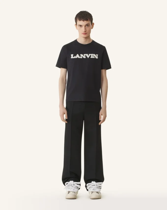 Lanvin T-Shirt aus Baumwolle und Lammfell Lanvin T-Shirt aus Baumwolle und Lammfell