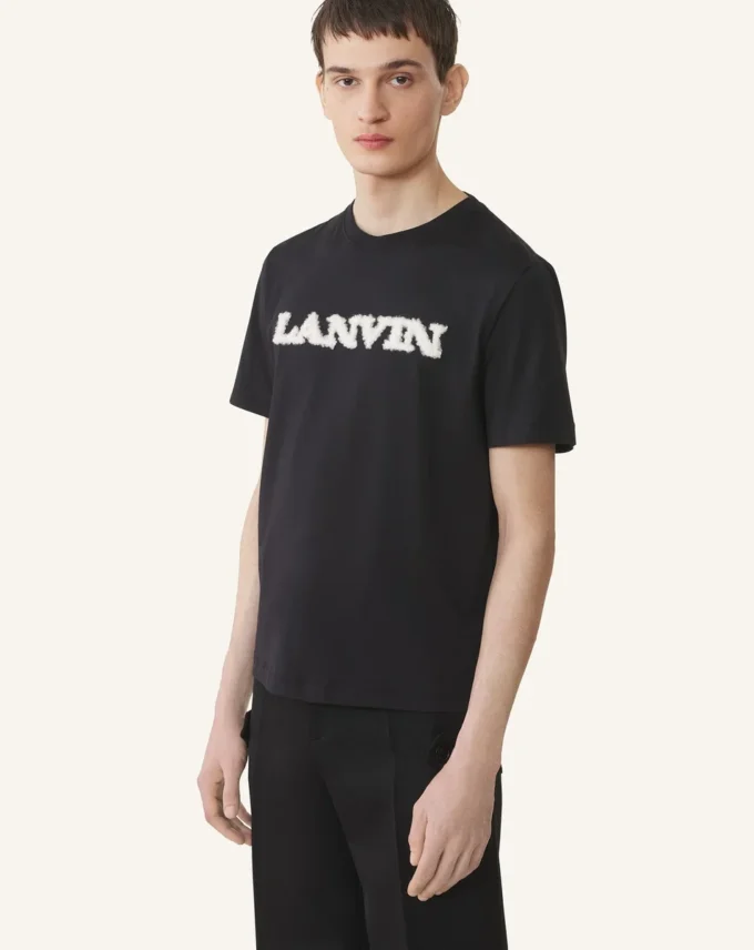 Lanvin T-Shirt aus Baumwolle und Lammfell Lanvin T-Shirt aus Baumwolle und Lammfell