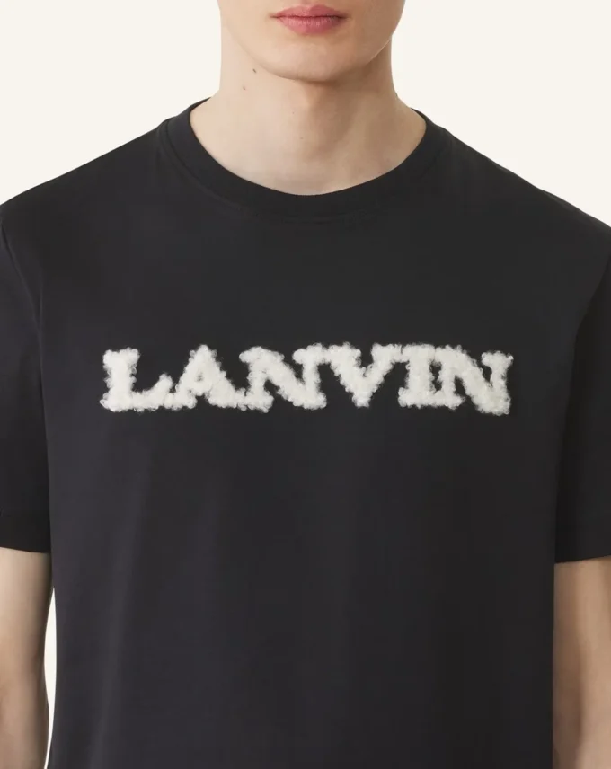 Lanvin T-Shirt aus Baumwolle und Lammfell Lanvin T-Shirt aus Baumwolle und Lammfell