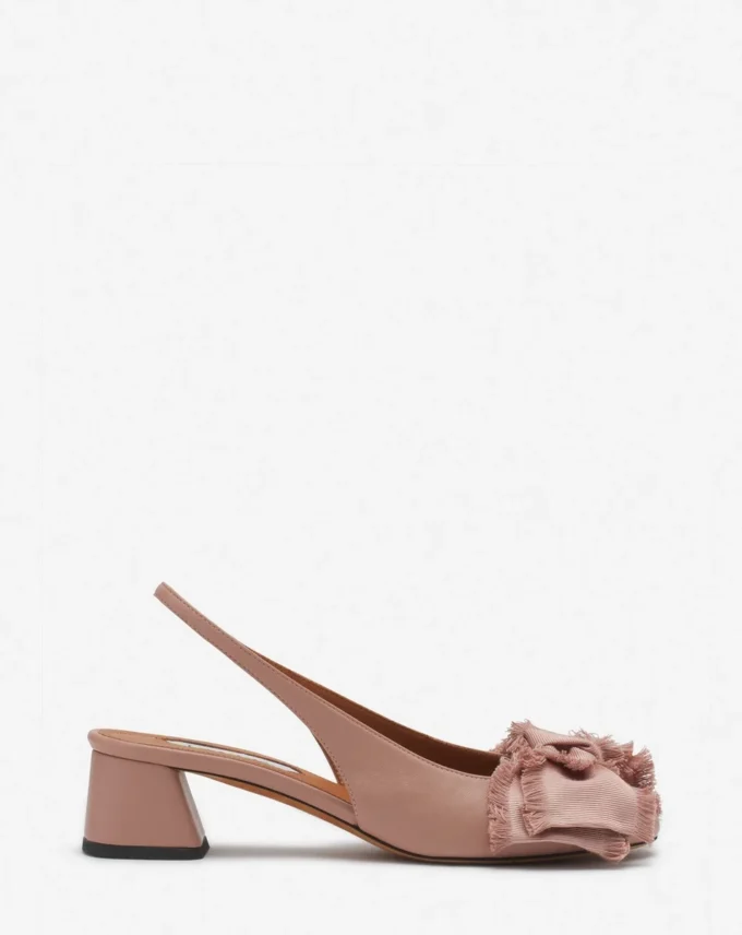 Leder-Slingback-Ballerina mit Absatz Leder-Slingback-Ballerina mit Absatz