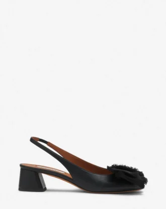 Leder-Slingback-Ballerina mit Absatz Leder-Slingback-Ballerina mit Absatz