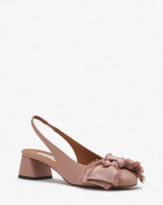 Leder-Slingback-Ballerina mit Absatz Leder-Slingback-Ballerina mit Absatz