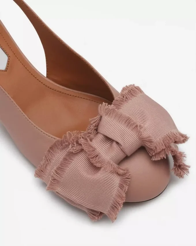 Leder-Slingback-Ballerina mit Absatz Leder-Slingback-Ballerina mit Absatz