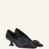 Lederpumps „Midnight Step” mit Schnalle