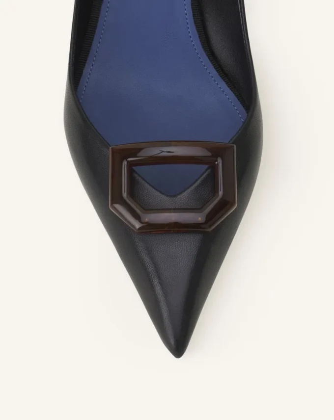 Lederpumps „Midnight Step” mit Schnalle