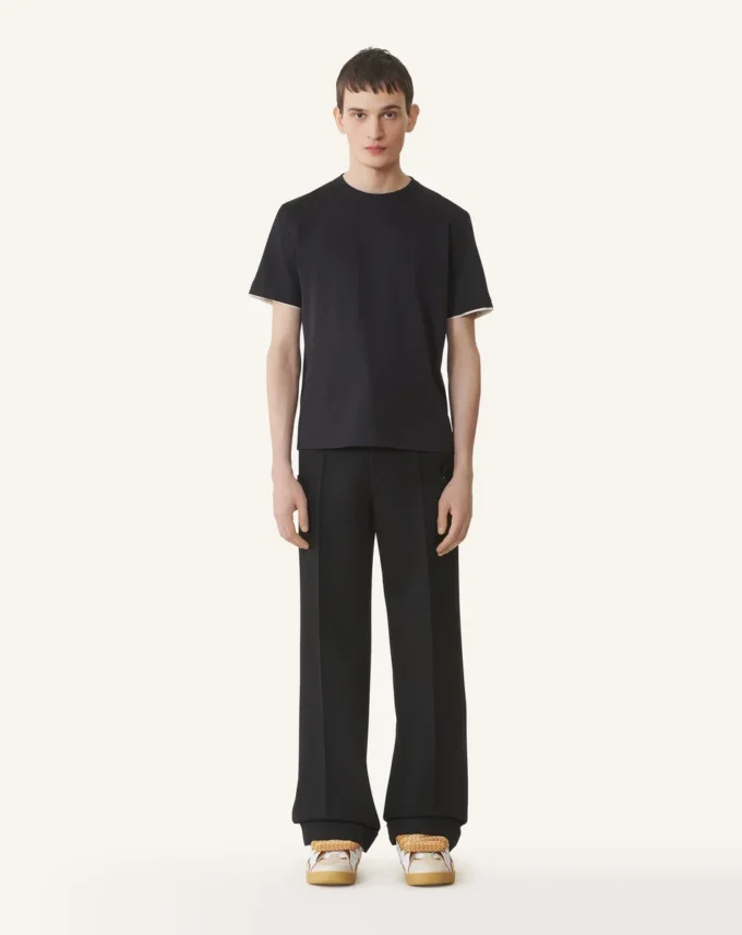 Baumwoll-T-Shirt mit Seidendetails Baumwoll-T-Shirt mit Seidendetails