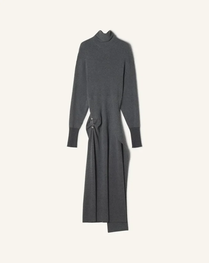Midi-Kleid aus Wolle und Kaschmir
