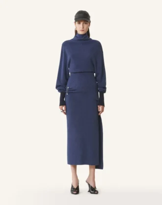 Midi-Kleid aus Wolle und Kaschmir