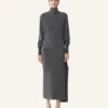 Midi-Kleid aus Wolle und Kaschmir