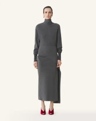 Midi-Kleid aus Wolle und Kaschmir
