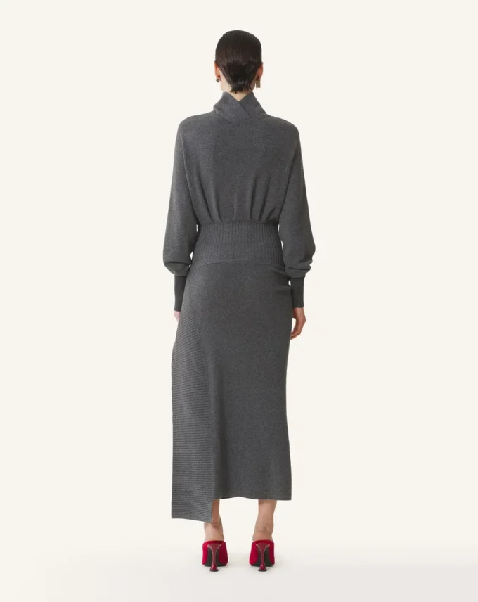 Midi-Kleid aus Wolle und Kaschmir