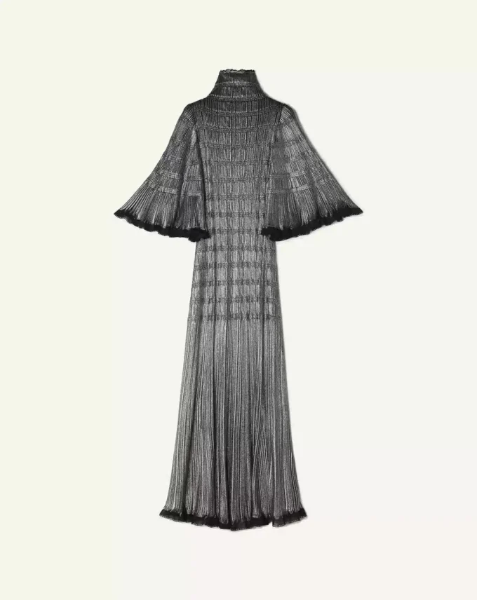 Midikleid aus metallischer Viskose