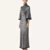 Midikleid aus metallischer Viskose