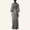 Midikleid aus metallischer Viskose