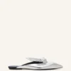 Midnight Step Bow Mule aus Metallic-Leder
