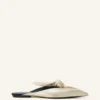 Midnight Step Bow Mule aus Metallic-Leder