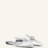 Midnight Step Bow Mule aus Metallic-Leder