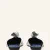 Midnight Step Bow Mule aus Metallic-Leder