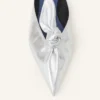 Midnight Step Bow Mule aus Metallic-Leder
