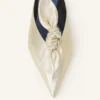 Midnight Step Bow Mule aus Metallic-Leder