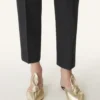 Midnight Step Bow Mule aus Metallic-Leder