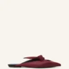 Midnight Step Leder-Mule mit Schleife