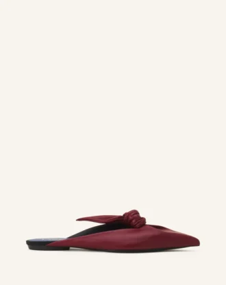 Midnight Step Leder-Mule mit Schleife