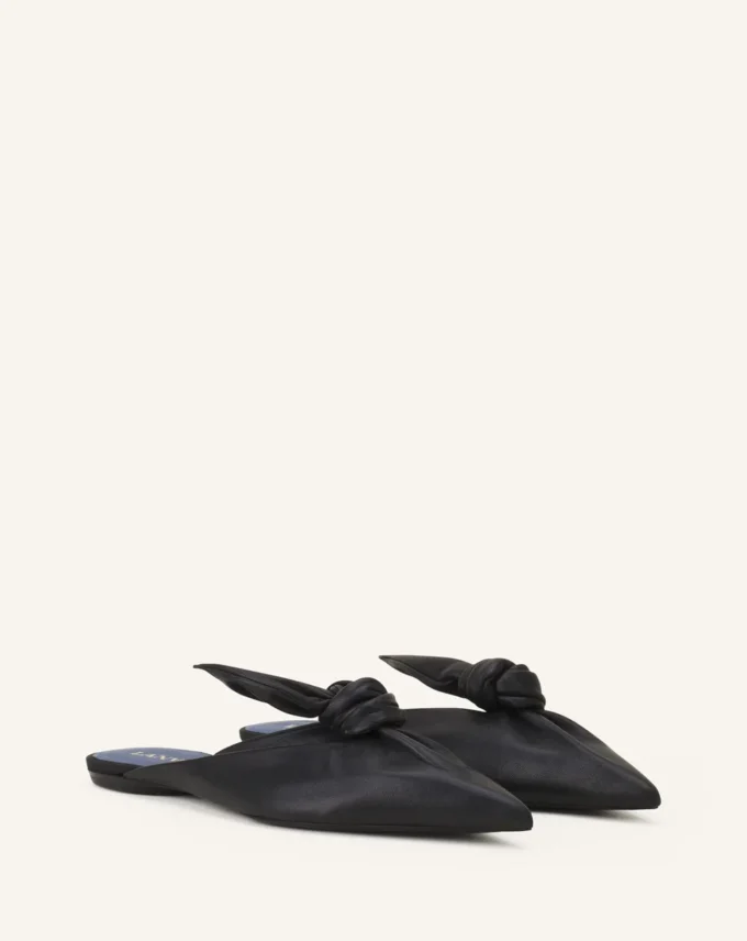 Midnight Step Leder-Mule mit Schleife Midnight Step Leder-Mule mit Schleife
