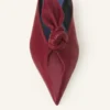 Midnight Step Leder-Mule mit Schleife
