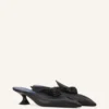 Midnight Step Leder-Pantolette mit Absatz und Schleife Midnight Step Leder-Pantolette mit Absatz und Schleife
