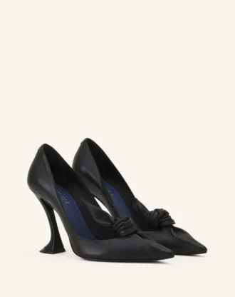 Midnight Step Lederpumps mit Schleife