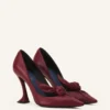 Midnight Step Lederpumps mit Schleife