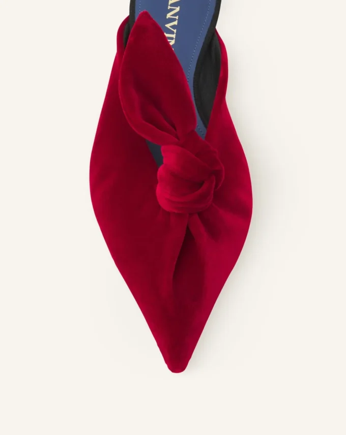 Midnight Step Velvet Bow Mule
