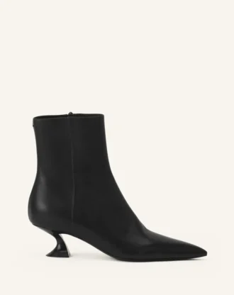 Mitternachtsblaue Lederstiefeletten Mitternachtsblaue Lederstiefeletten