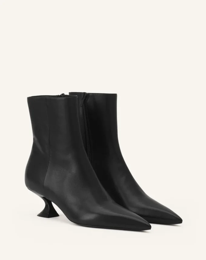 Mitternachtsblaue Lederstiefeletten Mitternachtsblaue Lederstiefeletten