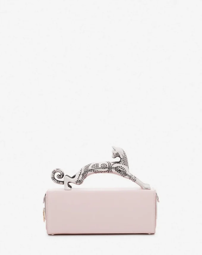 Mittlere Leder-Pencil-Cat-Tasche
