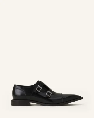 Monk-Schuhe aus glänzendem Leder