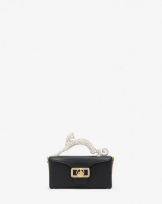 Nano Pencil Cat Tasche aus Leder und Strass