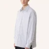 Oversized-Hemd aus gestreifter Baumwollpopeline Oversized-Hemd aus gestreifter Baumwollpopeline