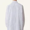 Oversized-Hemd aus gestreifter Baumwollpopeline Oversized-Hemd aus gestreifter Baumwollpopeline