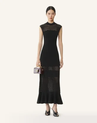 Kleid mit Spitzendetails aus Viskose