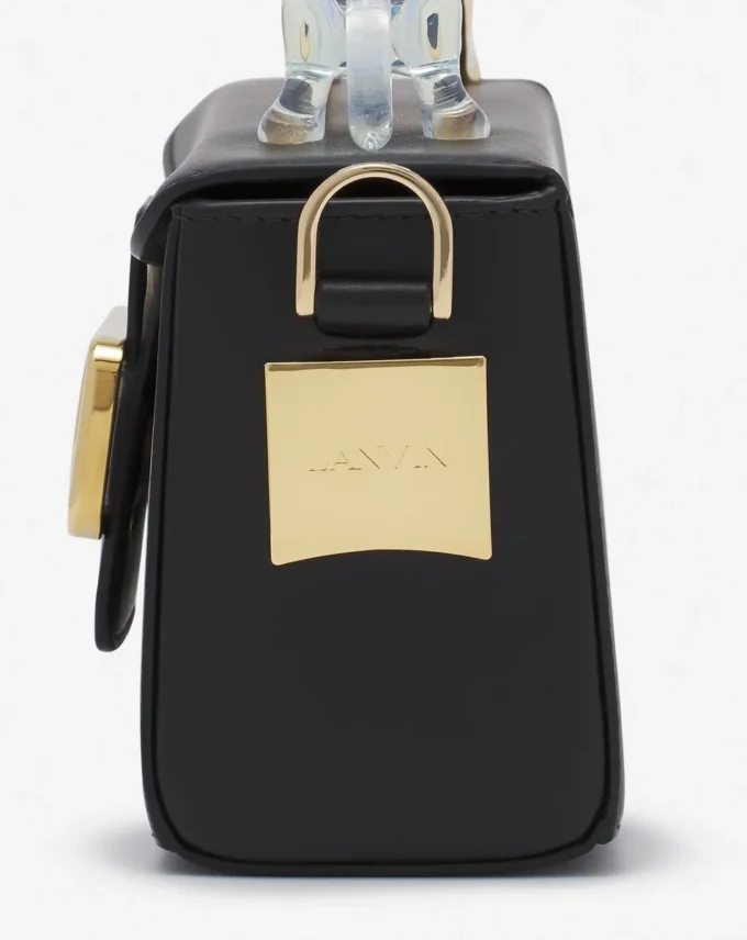 Pencil Cat Nano-Ledertasche mit einer Katze aus zwei Materialien