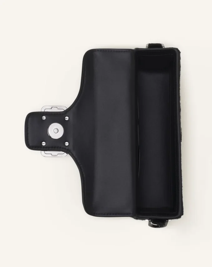 Pencil Cat Nano-Ledertasche mit Pony-Effekt und Strasssteinen