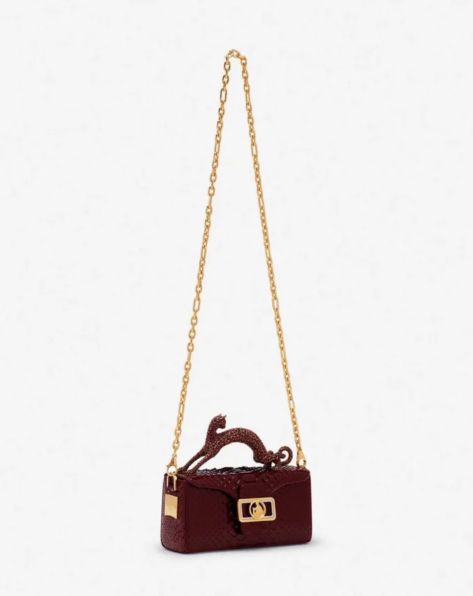 Pencil Cat Python- und Strass-Tasche