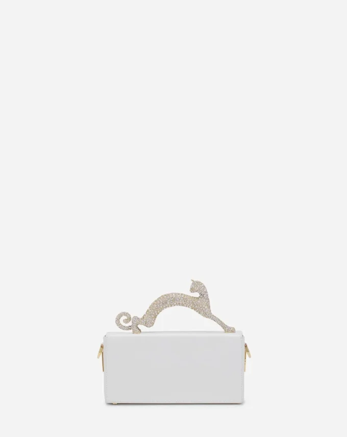 Pencil Cat Tasche aus Leder und Strass