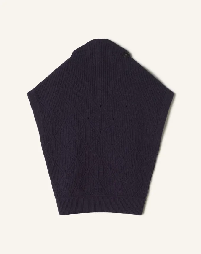 Ärmelloser Wollpullover mit Diamantdetails